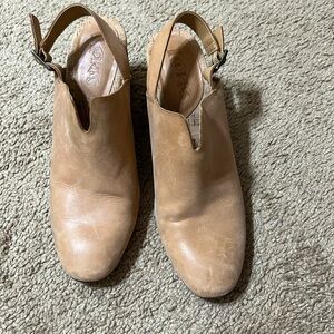 Korks Rayleigh Mules Tan Leather Sling back 7.5